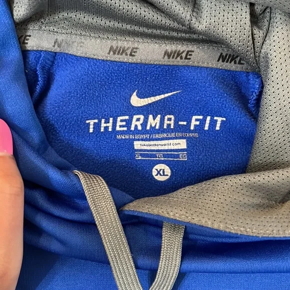 Nike Blue and Gray Men's Hoodie - Picture 3 of 4